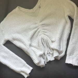 Women's White Textured Sweater